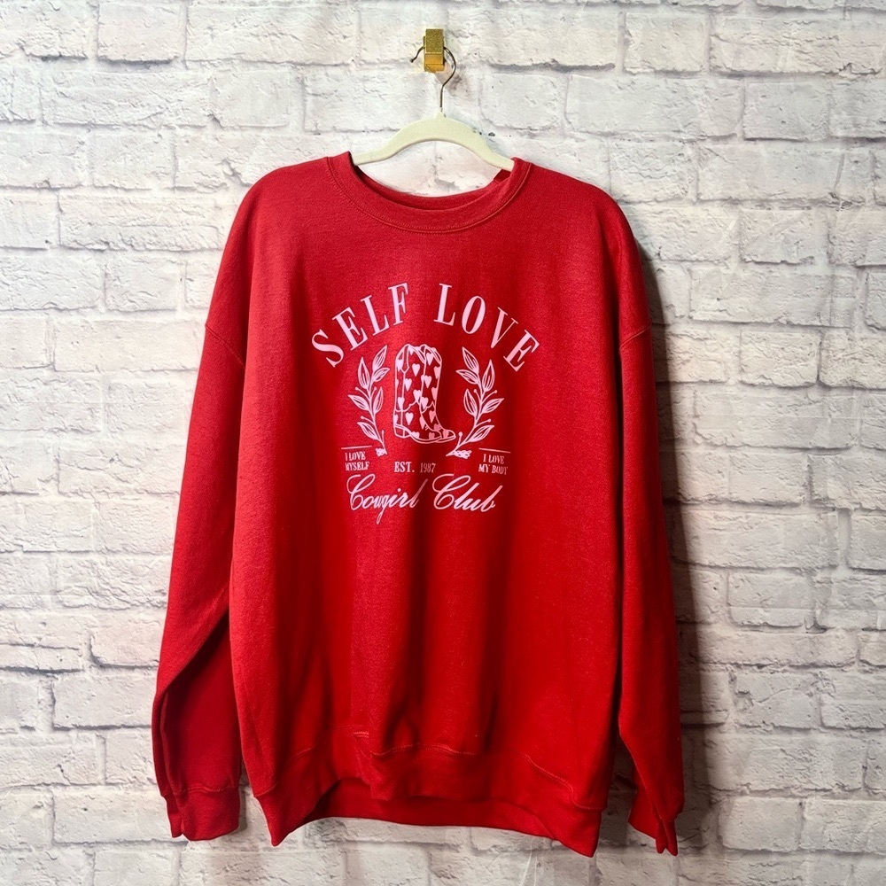 Red Self Love Crewneck Sweatshirt